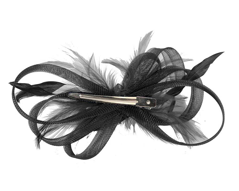 Custom made black fascinator by Cupids Millinery-3