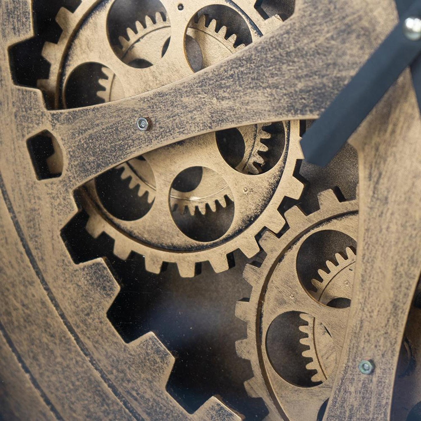 56" Circle Copper Metal and Glass Analog Exposed Gear Wall Clock-8