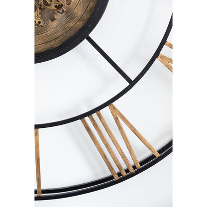 56" Circle Copper Metal and Glass Analog Exposed Gear Wall Clock-5