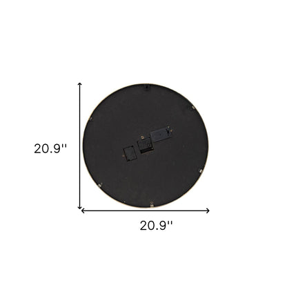 21" Circle Black and Gold Wood and Glass Analog Exposed Gear Wall Clock-5