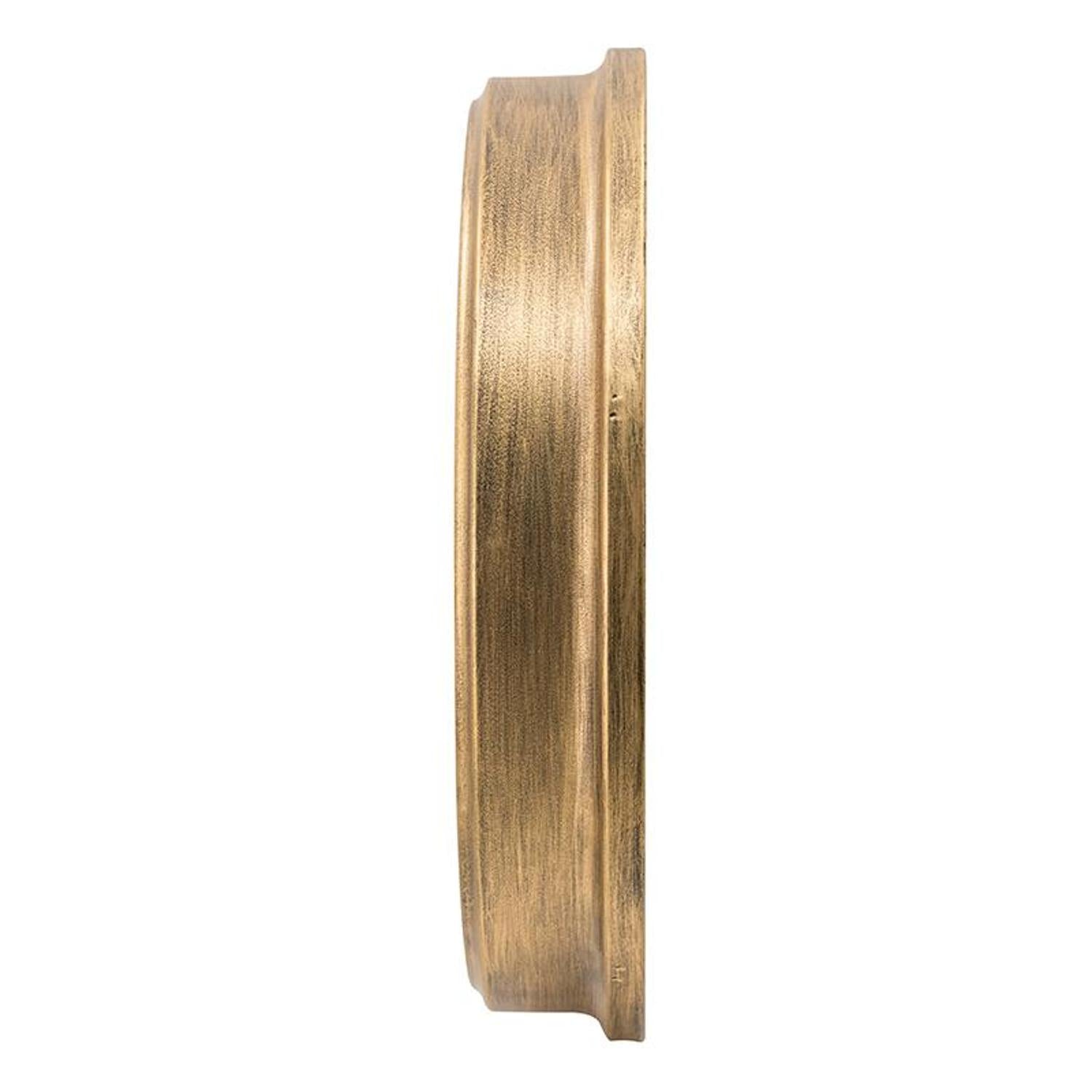 21" Circle Black and Gold Wood and Glass Analog Exposed Gear Wall Clock-2