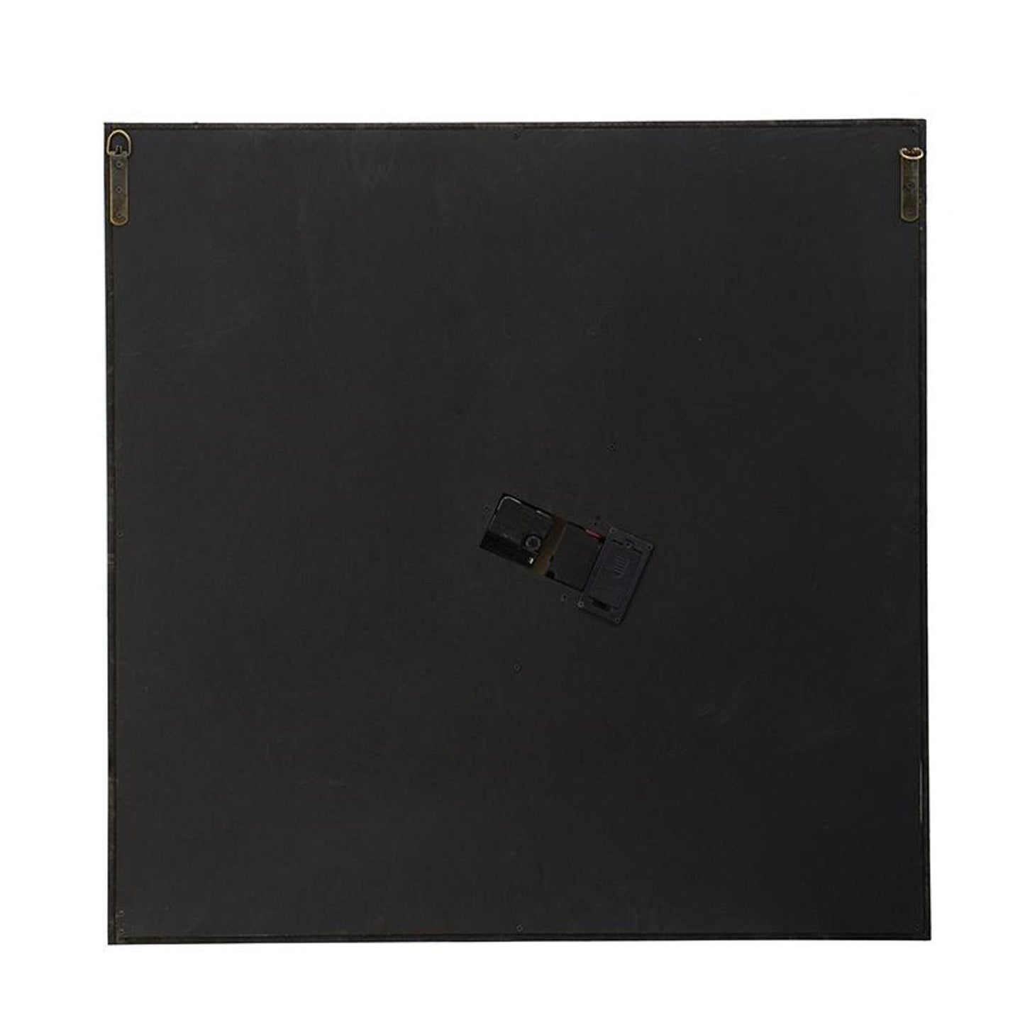 32" Square Gold and Silver Wood and Mirror Analog Exposed Gear Wall Clock-3