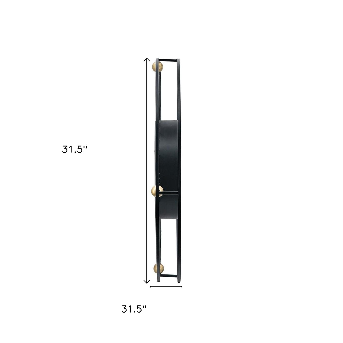 32" Circle Black and Gold Metal and Glass Analog Exposed Gear Wall Clock-8