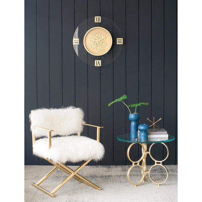 24" Circle Gold Acrylic Analog Wall Clock-8