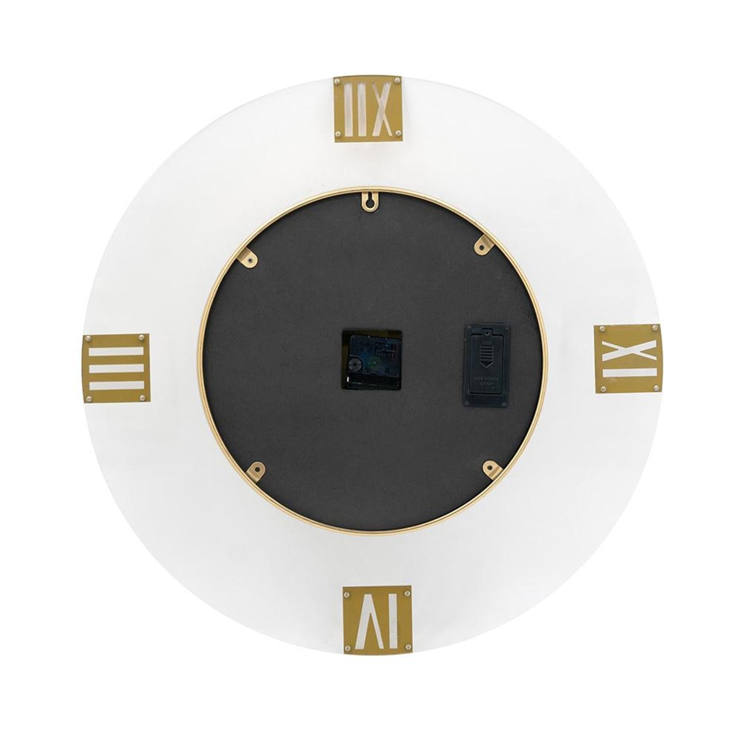 24" Circle Gold Acrylic Analog Wall Clock-3