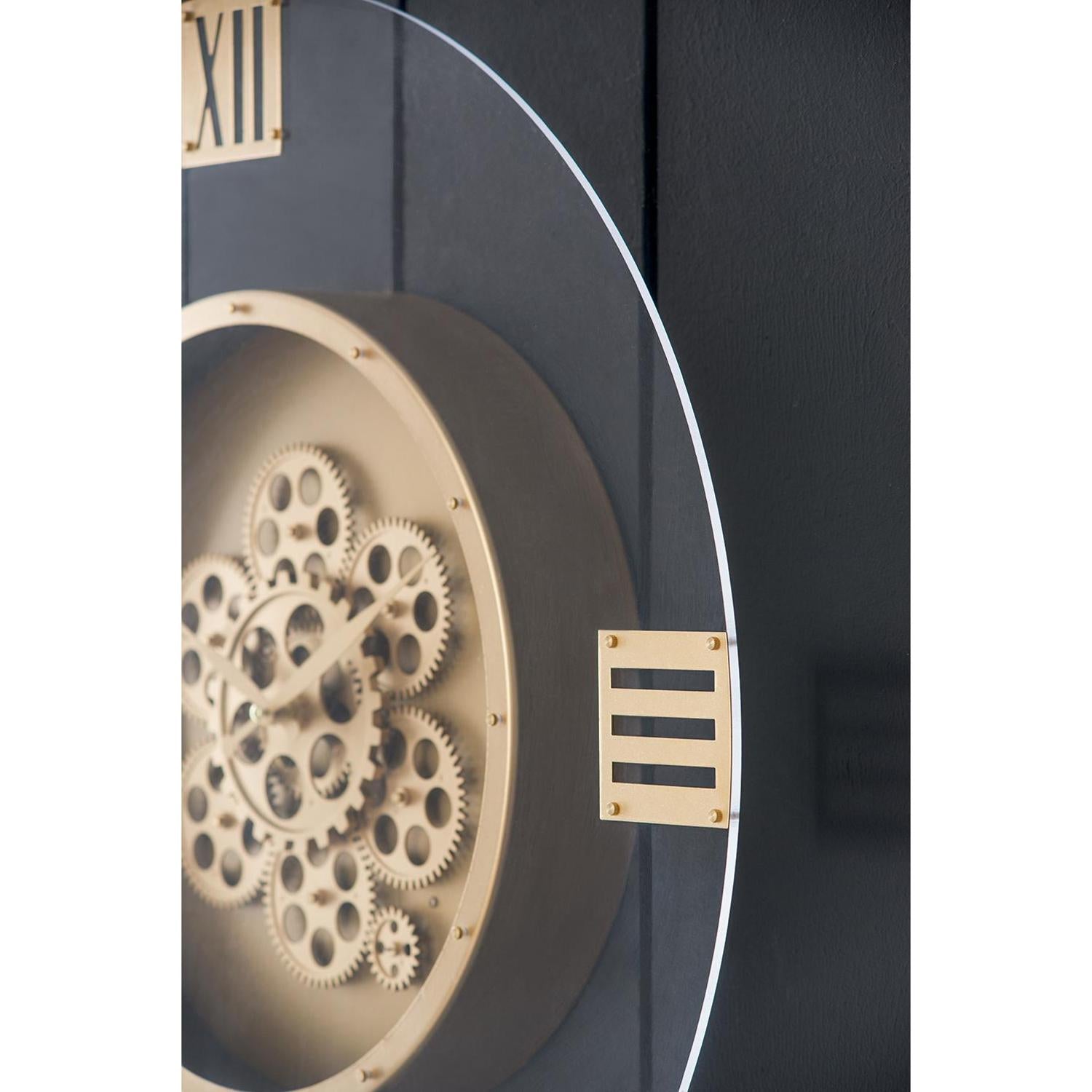 24" Circle Gold Acrylic Analog Wall Clock-5