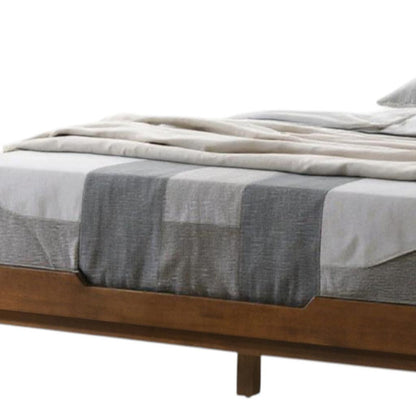 Brown Wood Queen Bed Frame-2