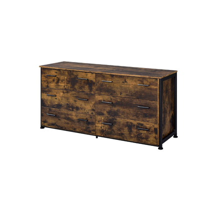 59" Brown and Black Six Drawer Double Dresser-2