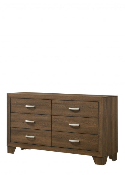59" Brown Solid and Manufactured Wood Six Drawer Double Dresser-0