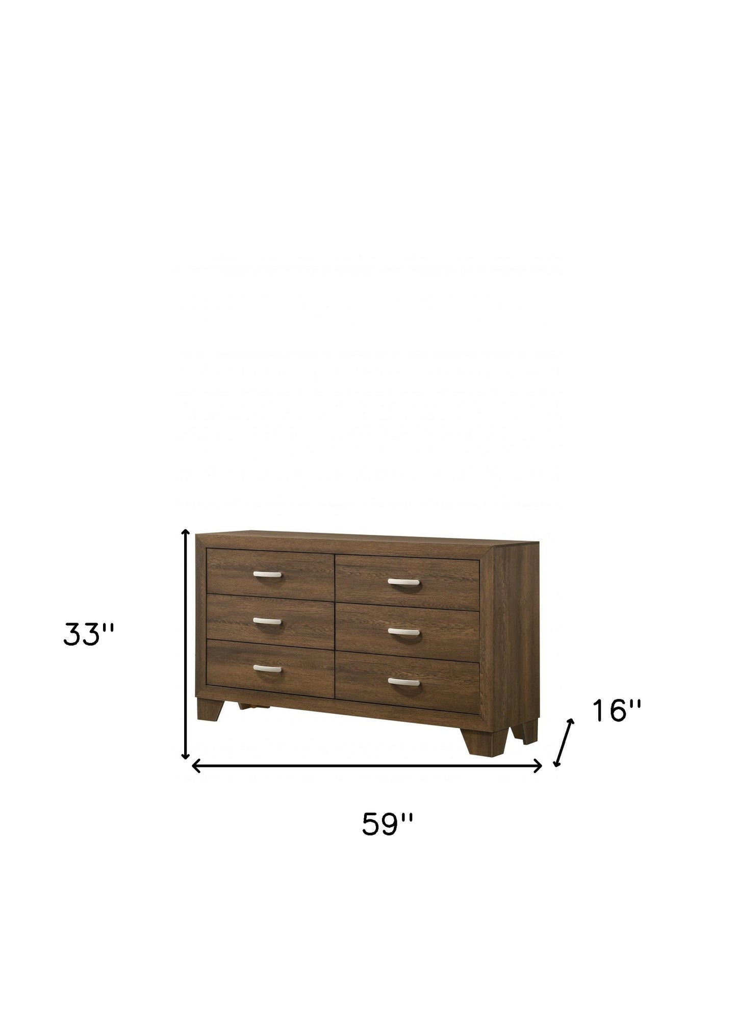 59" Brown Solid and Manufactured Wood Six Drawer Double Dresser-5