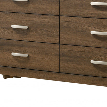 59" Brown Solid and Manufactured Wood Six Drawer Double Dresser-3