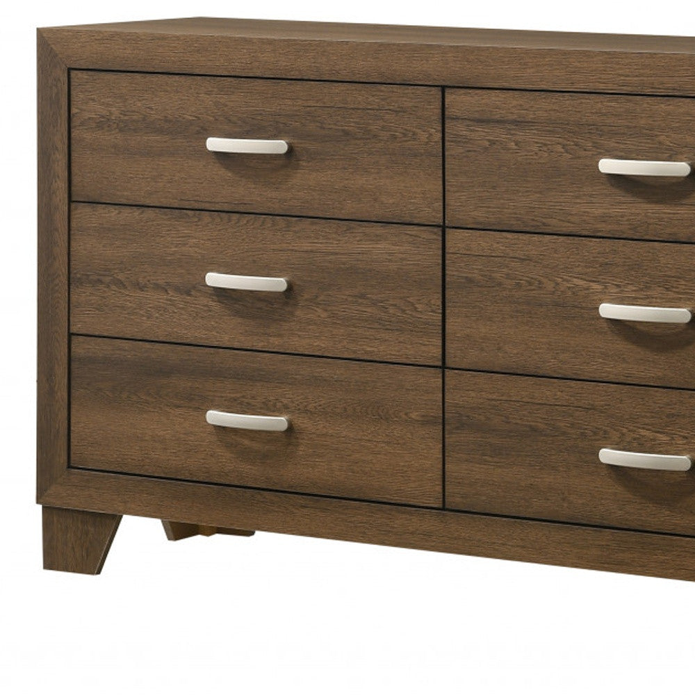 59" Brown Solid and Manufactured Wood Six Drawer Double Dresser-4