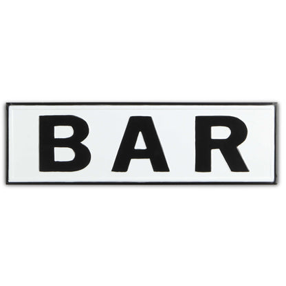 8" X 25" White and Black Handcrafted Bar Metal Wall Decor-0