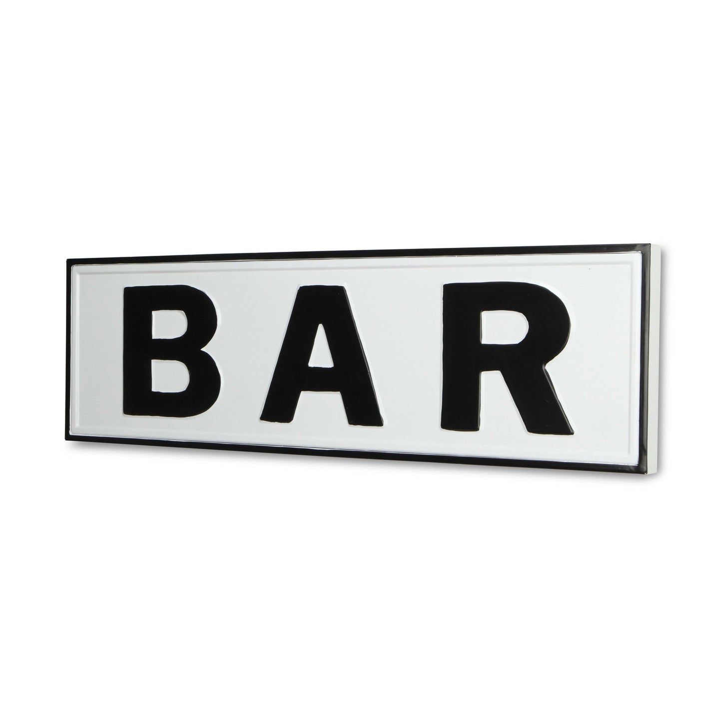 8" X 25" White and Black Handcrafted Bar Metal Wall Decor-3