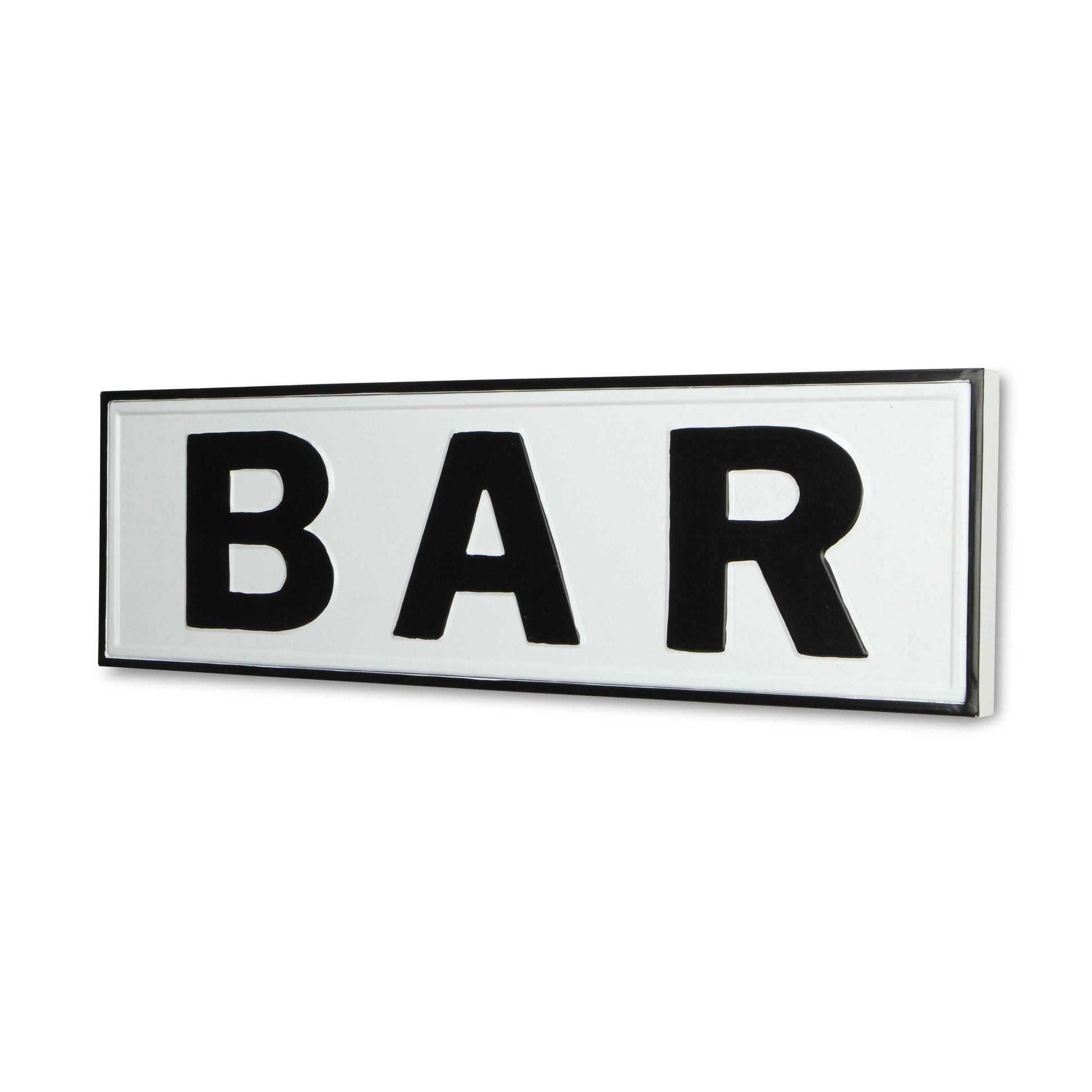 8" X 25" White and Black Handcrafted Bar Metal Wall Decor-3