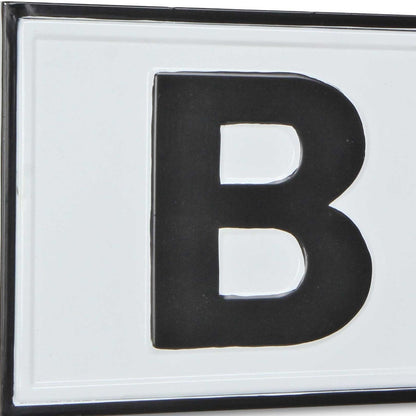 8" X 25" White and Black Handcrafted Bar Metal Wall Decor-5