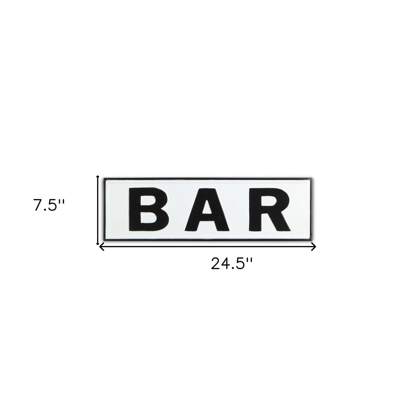 8" X 25" White and Black Handcrafted Bar Metal Wall Decor-6
