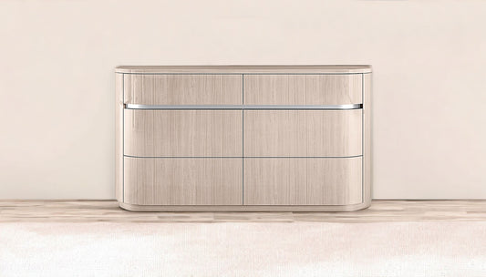 64" Beige Six Drawer Double Dresser-0
