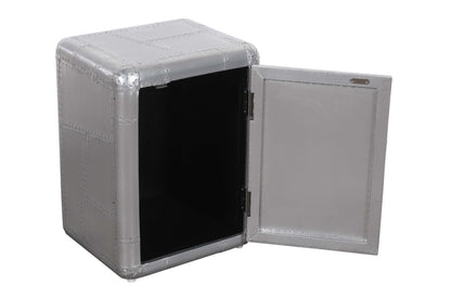 18" Silver Aluminum Standard Accent Cabinet With One Shelf-1