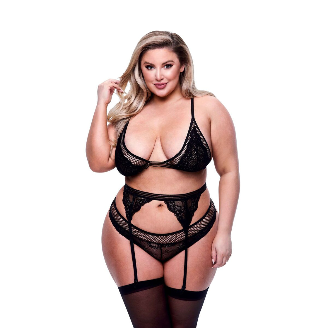 Underwear Set Baci Lingerie Black 3 Pieces (Queen)-4