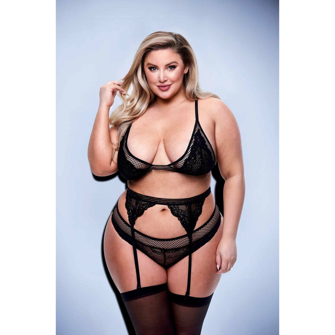 Underwear Set Baci Lingerie Black 3 Pieces (Queen)-3