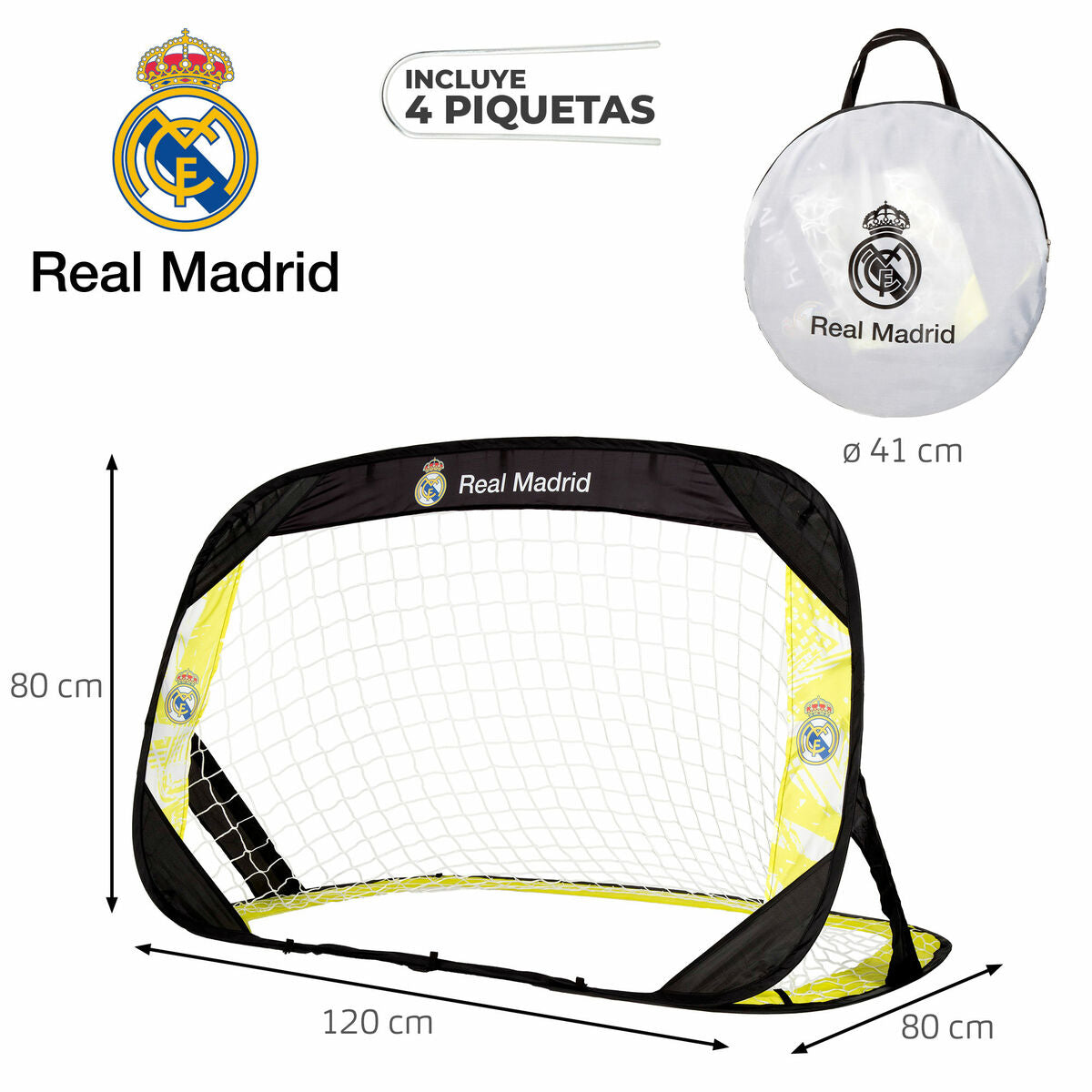 Football Goal Real Madrid C.F. 120 x 80 x 80 cm (4 Units)-3