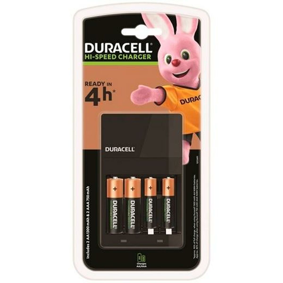 Charger + Rechargeable Batteries DURACELL (3 Units)-1
