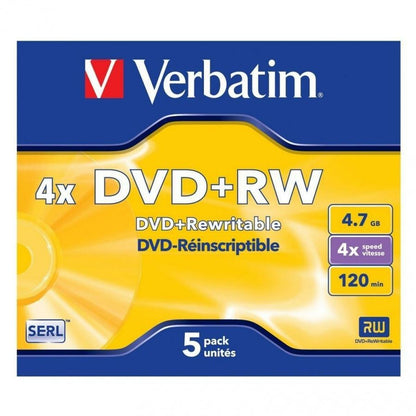 DVD+RW Verbatim 4,7 GB 4x 5 Pieces (20 Units)-1