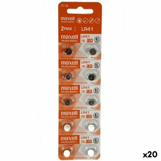 Alkaline Batteries Maxell 1,5 V LR41 (20 Units)-0