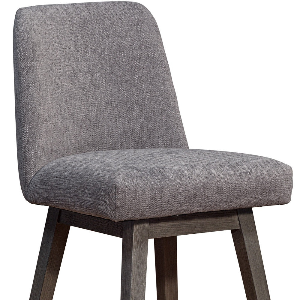 26" Taupe and Gray Solid Wood Counter Height Swivel Bar Chair-8