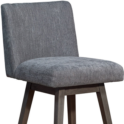 26" Gray and Brown Solid Wood Counter Height Swivel Bar Chair-7