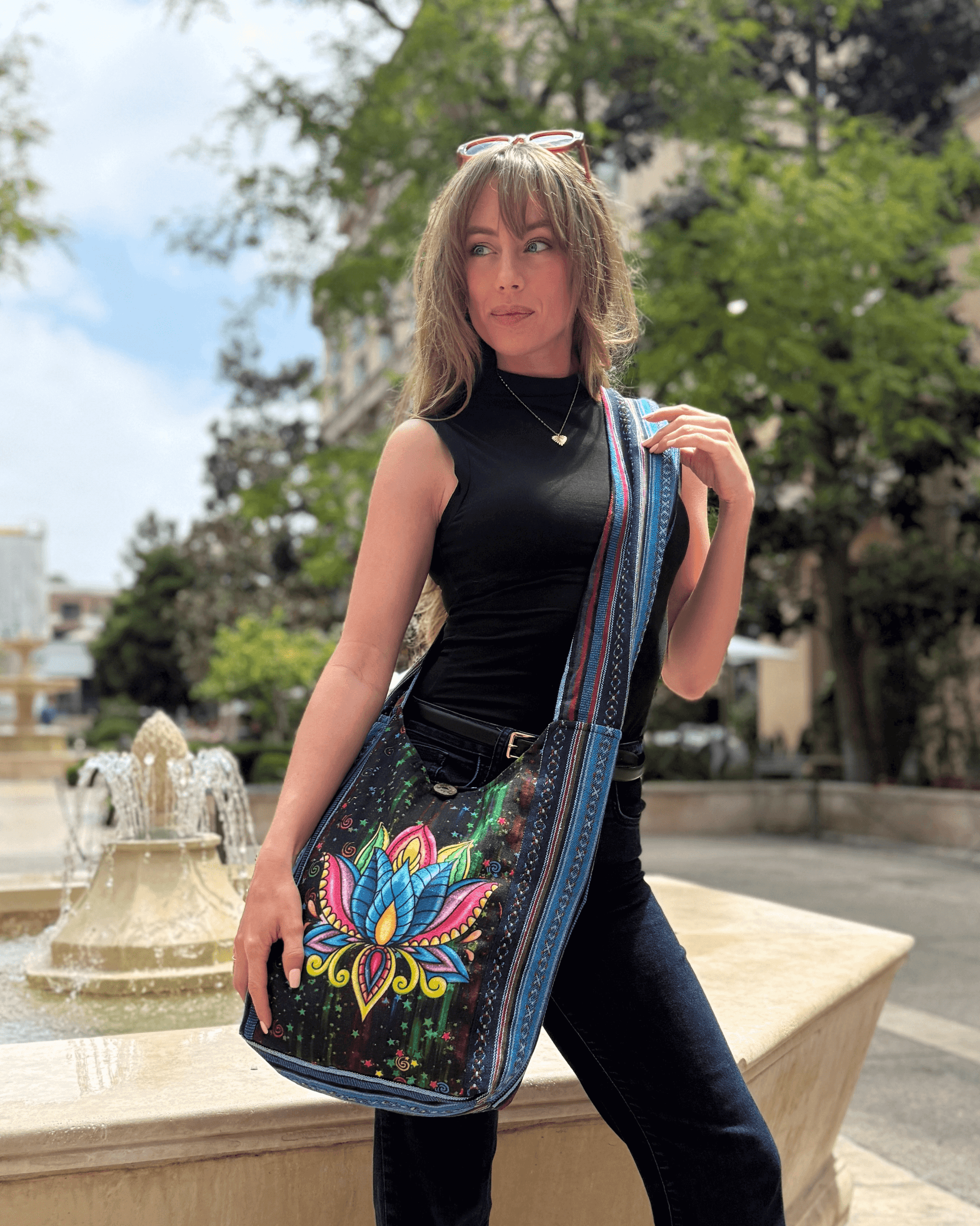 Kathmandu Collection Lotus Handmade Hobo Bag-2