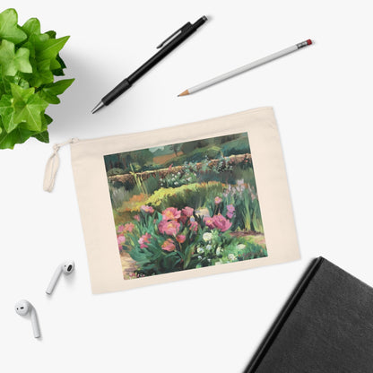 Eco-Friendly Pouch with 'Pink Peonies' I Original Artwork by American Artist Barbara Cleary-2