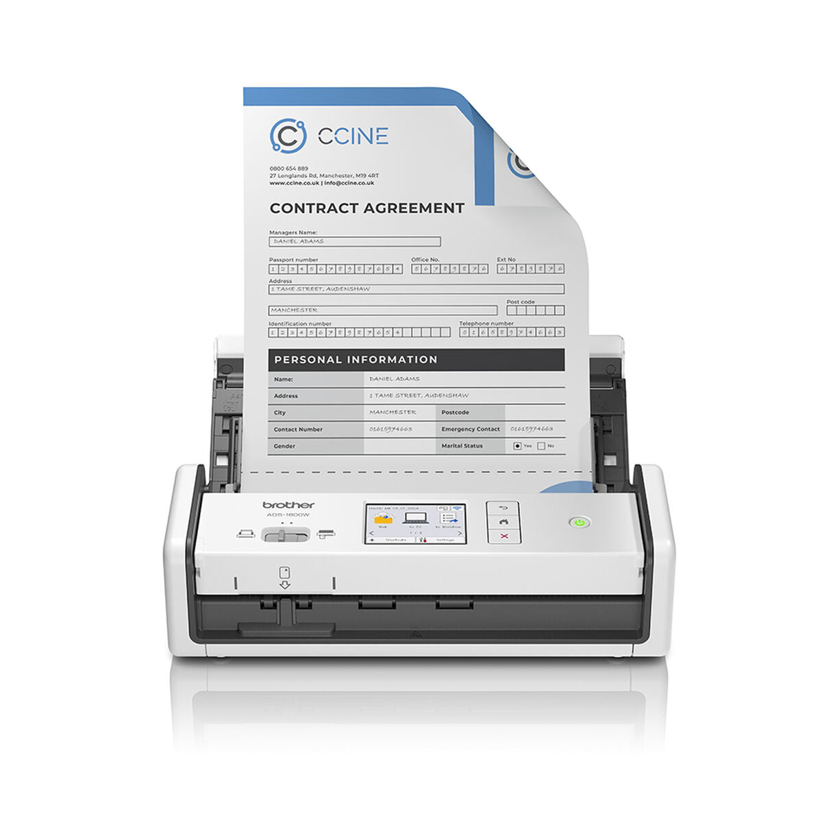 Duplex Colour Portable Scanner Brother ADS1800WUN1 6-20 ppm-0