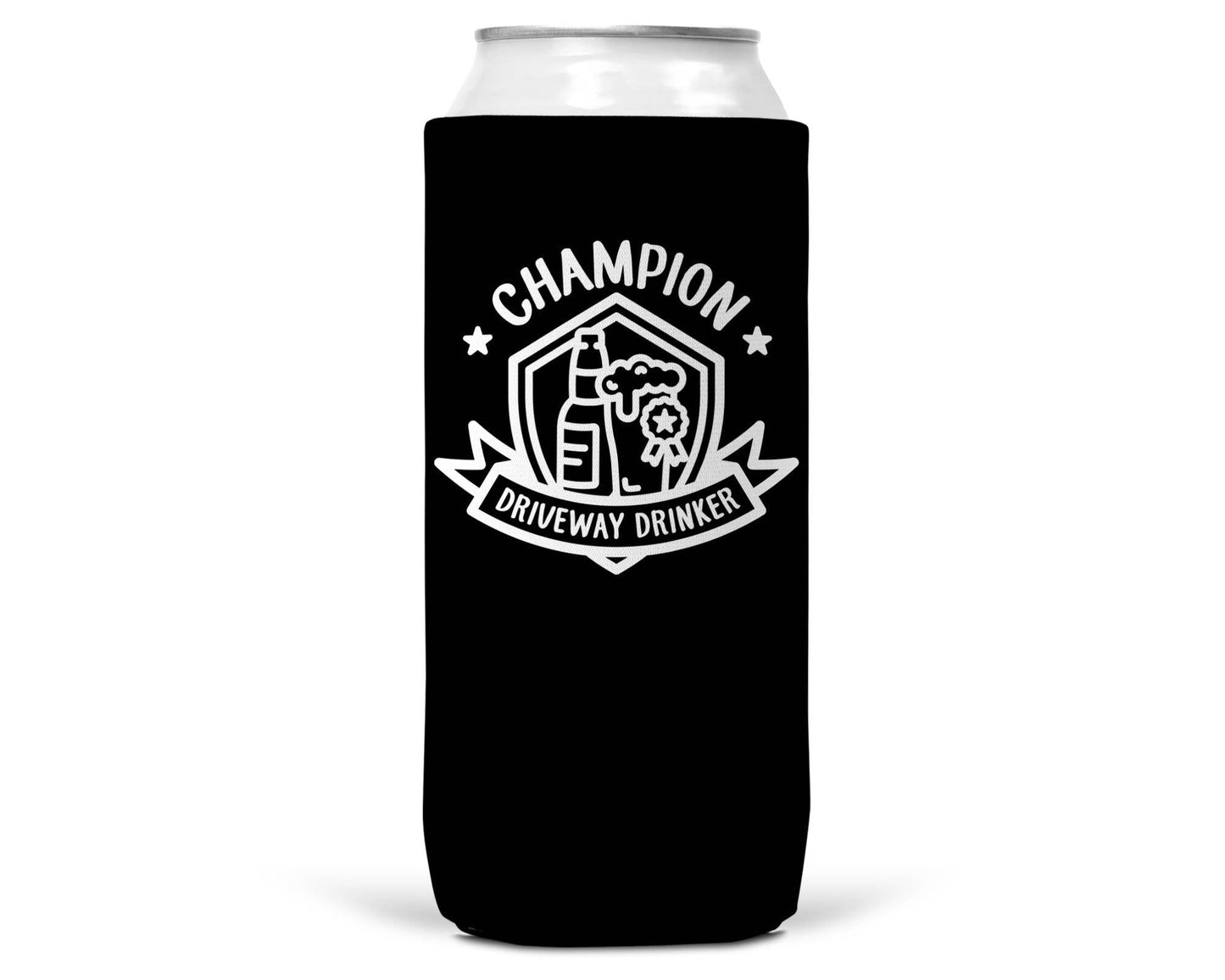 Champion Driveway Drinker SLIM CAN Koozie-0