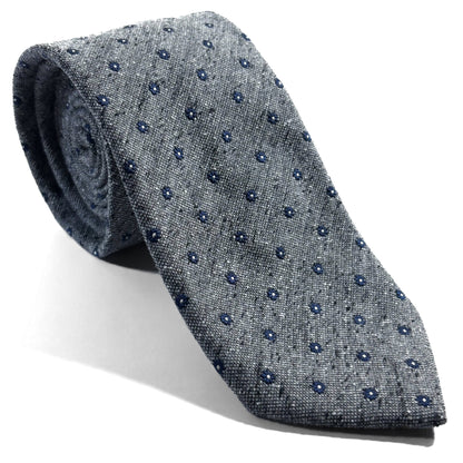 Gray Floral Wool/Silk Tie Handmade in Italy-0