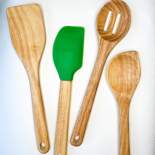 Earth-Friendly Wooden Utensil Set | Natural, Plastic Free-0