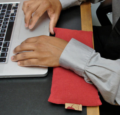 Hot Cherry Eye Pillow in Red Denim-4