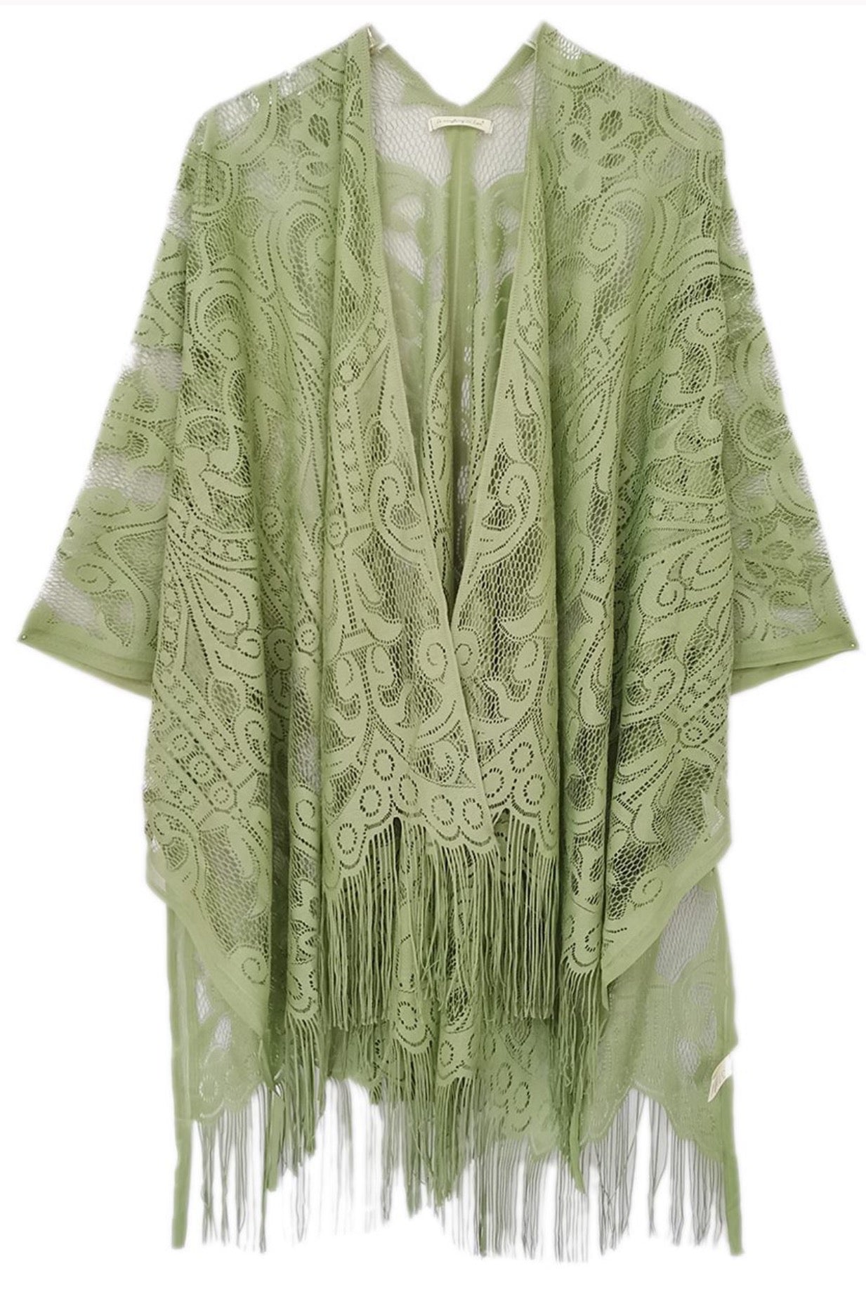 Elegant Lace Fringed Kimono-6
