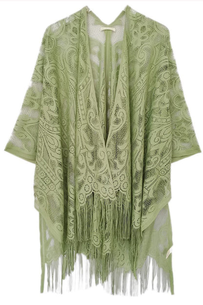 Elegant Lace Fringed Kimono-6