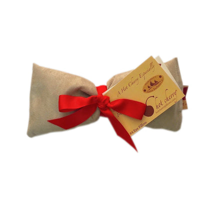Hot Cherry Eye Pillow in Tan Ultra-suede-0