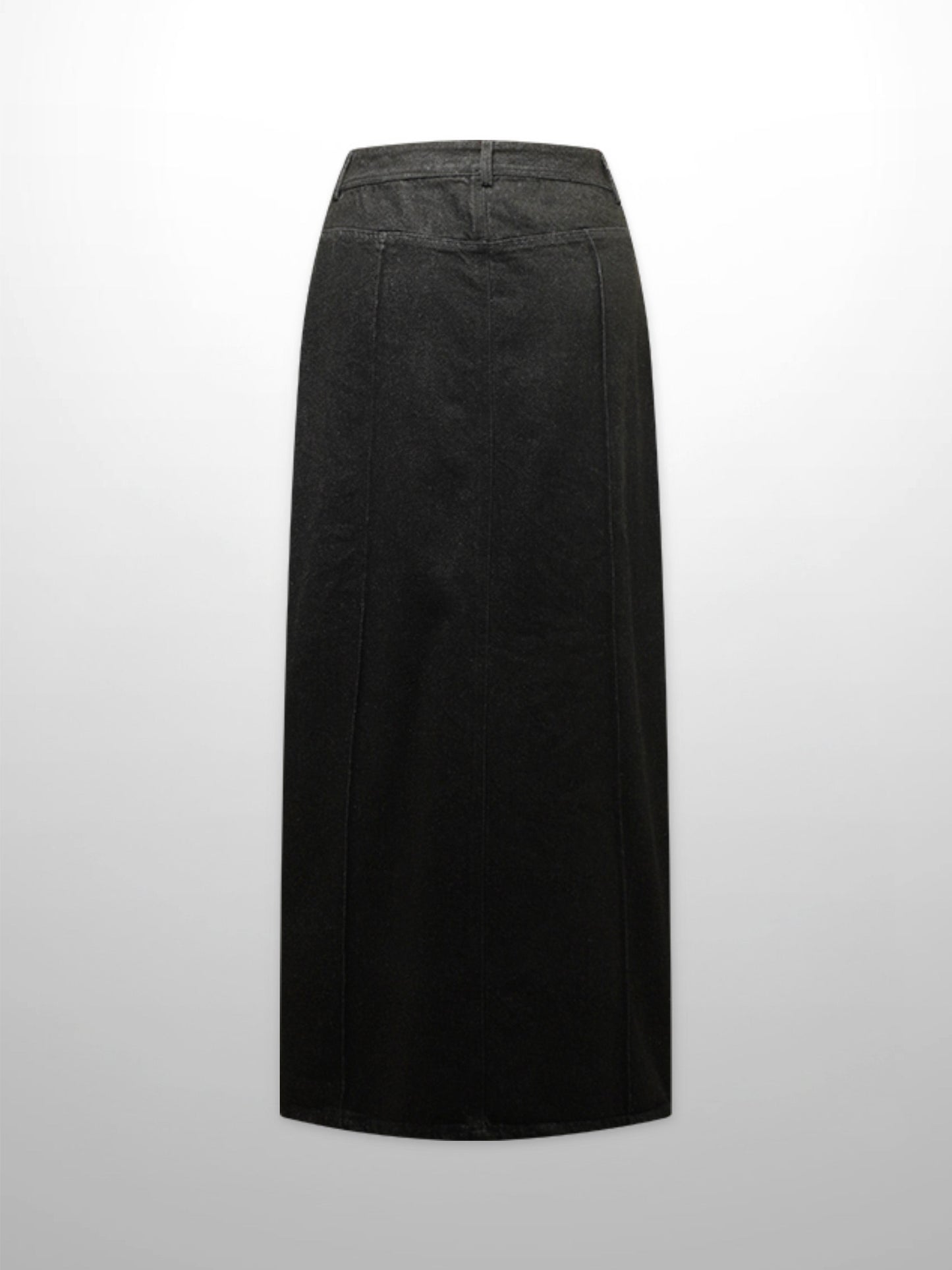 Denim Seamed Skirt-Black Wash-1