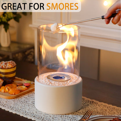 JHY DESIGN Round Tabletop Firepit – Portable, Bio Ethanol Ventless, Indoor/Outdoor-0