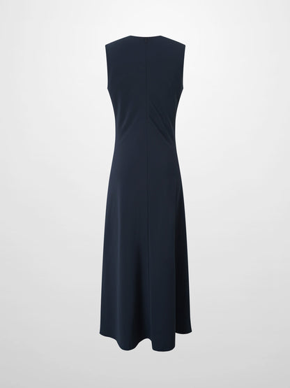 Crepe Slip Dress-Navy-1