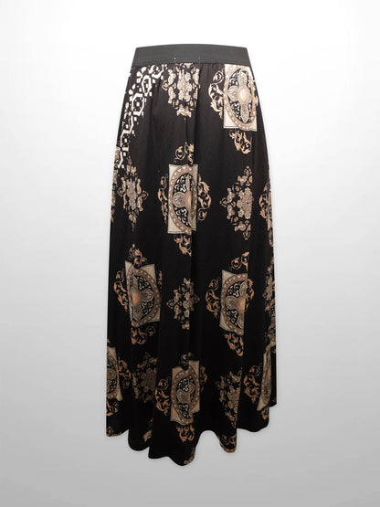 Leather Buckle Skirt-Black Medallion-2