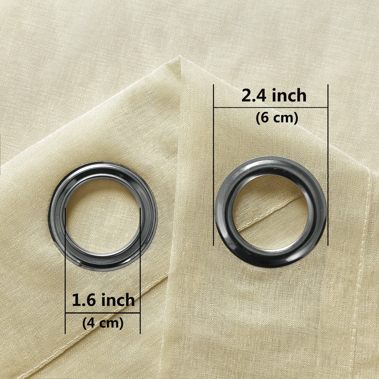 Custom Curtains: Faux Linen Sheer Curtains, Set of 2 Panels-3