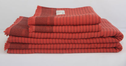 Del Mar Red Terry Turkish Towel Set-2
