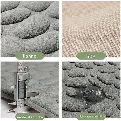 50x80cm 3D Super Absorbent Non-Slip Bath Mat with Memory Foam for Bathroom Use-4
