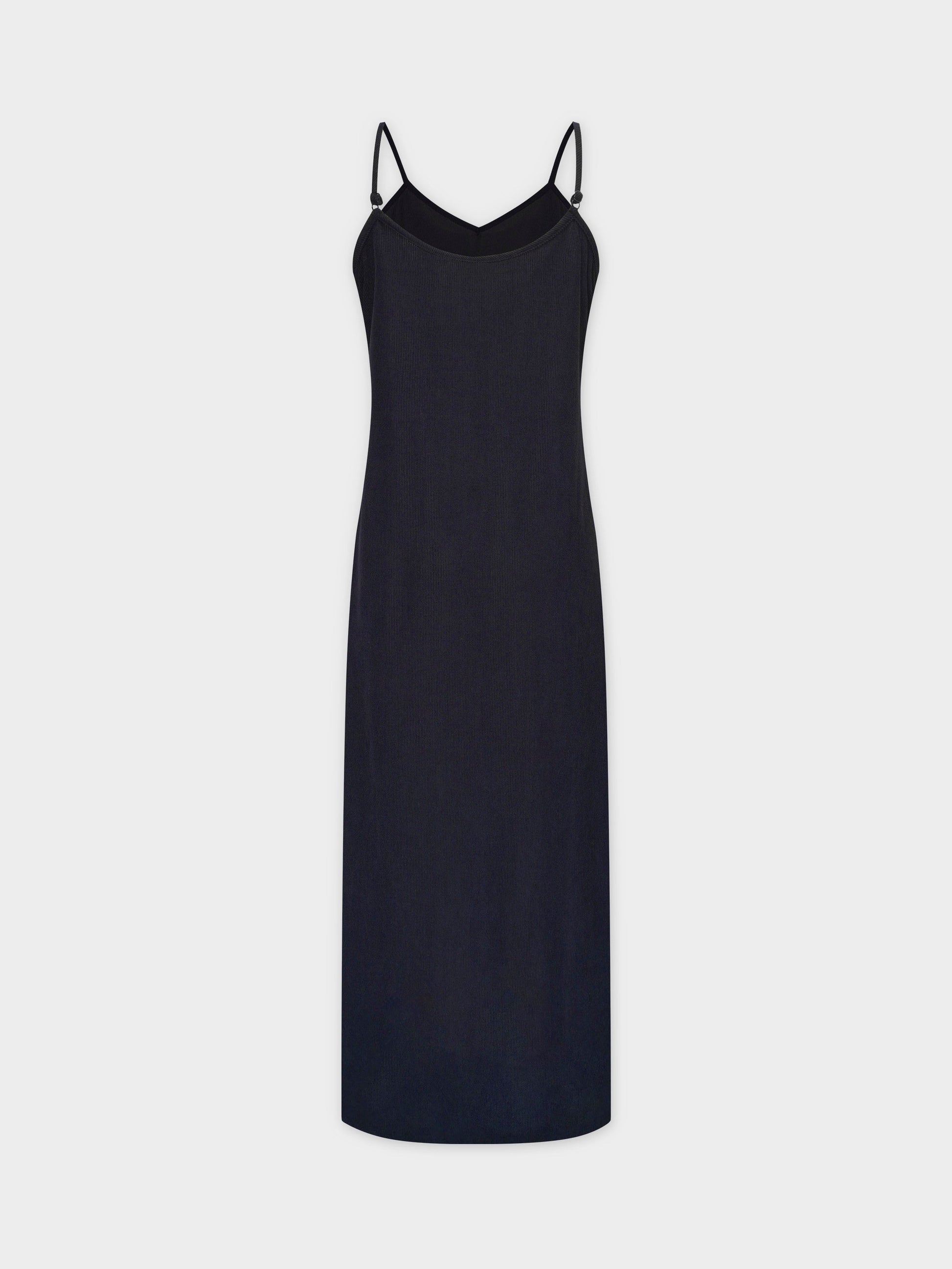 Corduroy Slip Dress-Black-2
