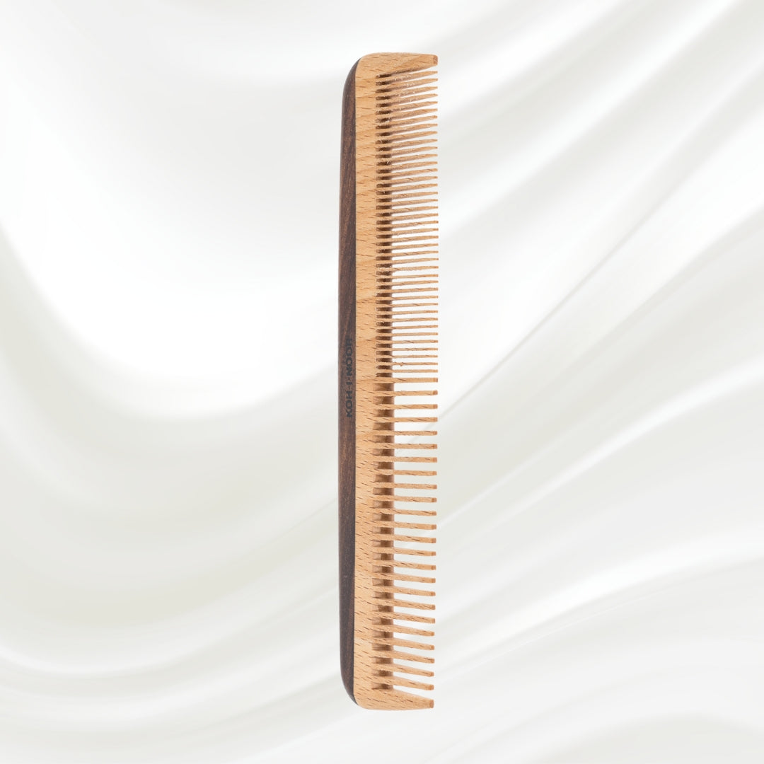Legno Beech and Kotibe Wood Wide and Close Spread Tooth Comb-3